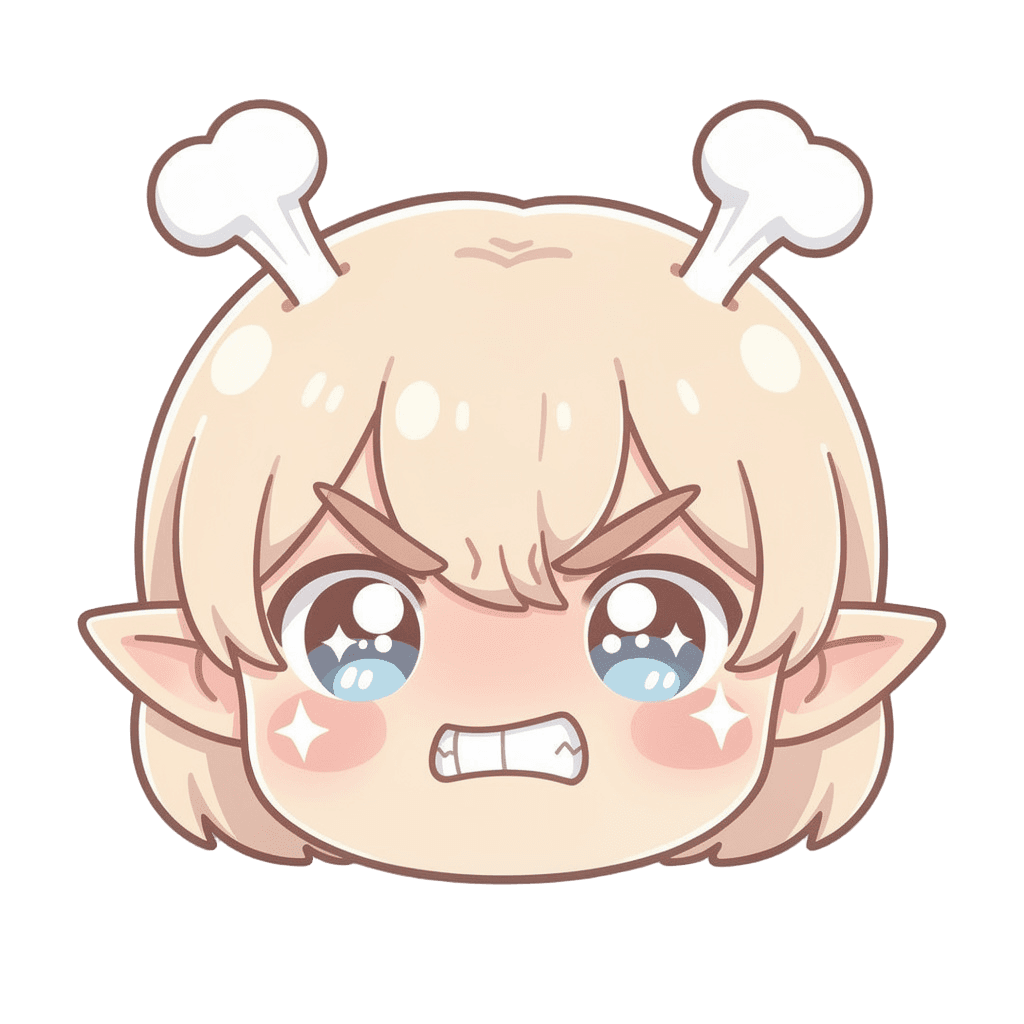 Elf Twitch emote — angry, Kawaii style