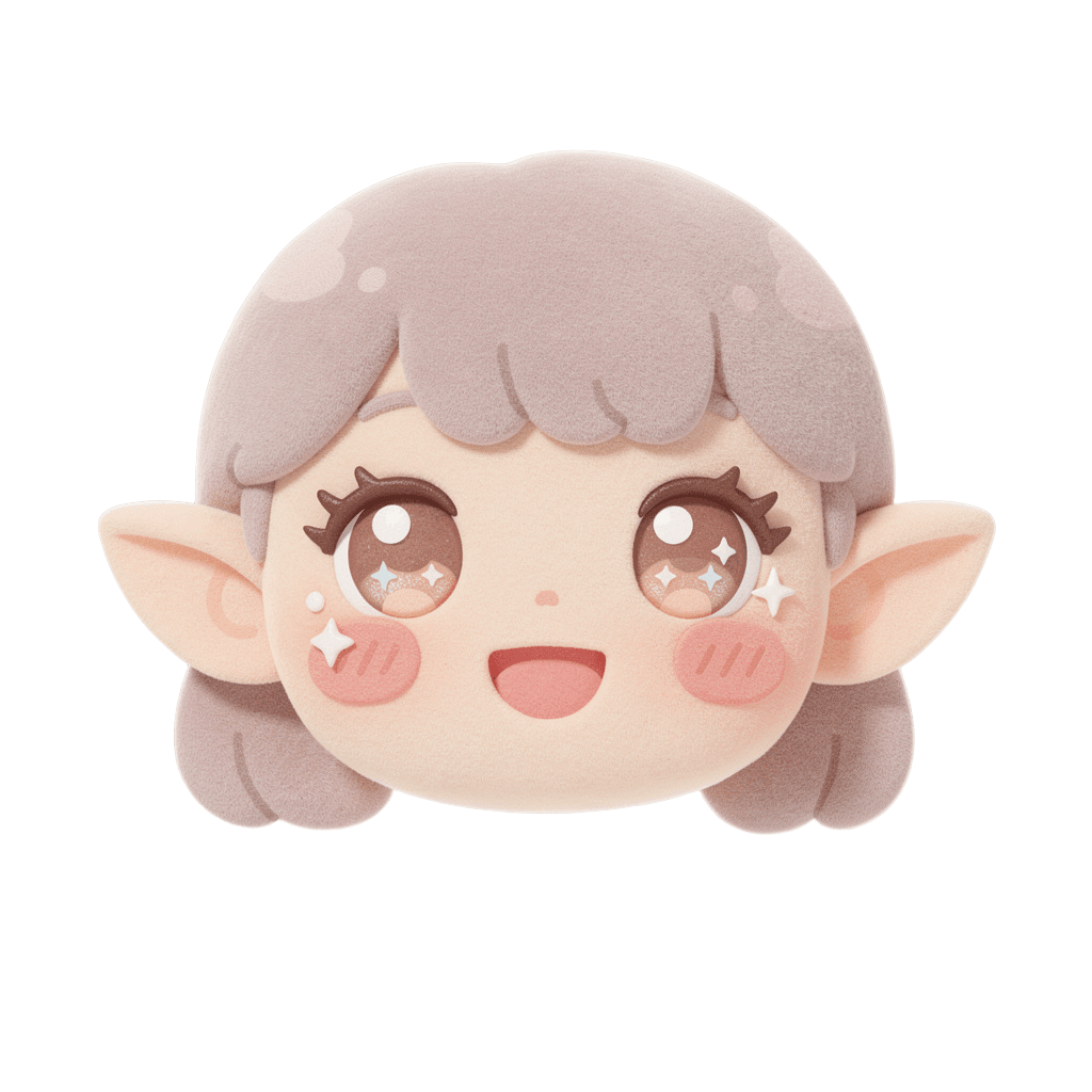 Elf Twitch emote — happy, Kawaii style