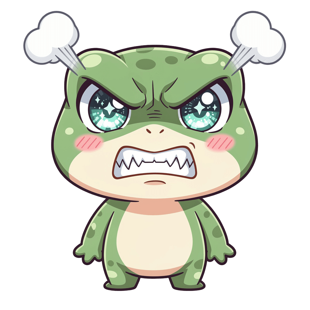 Frog Twitch emote — angry, Anime style