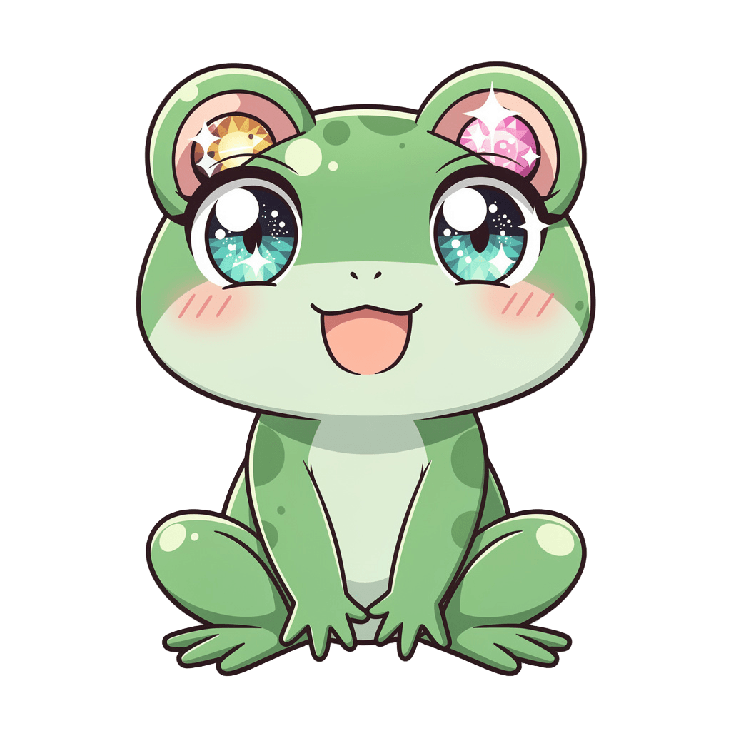 Frog Twitch emote — happy, Anime style