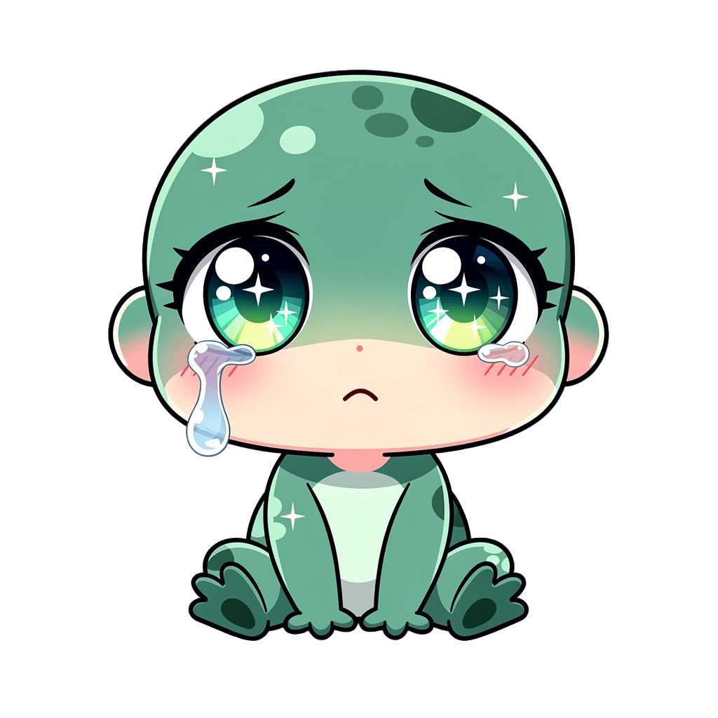 Frog Twitch emote — sad, Anime style