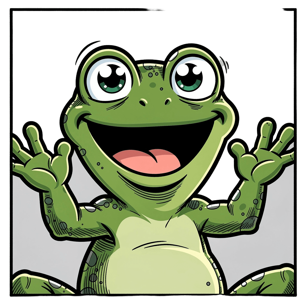 Frog Twitch emote — happy, Comic style