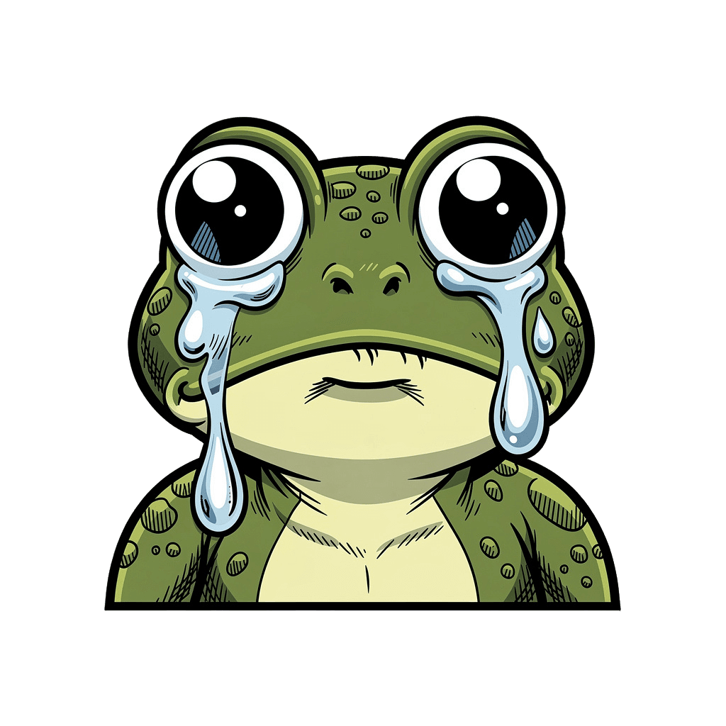 Frog Twitch emote — sad, Comic style
