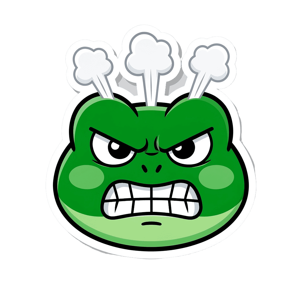 Frog Twitch emote — angry, Sticker style