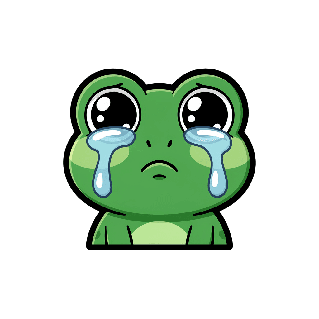Frog Twitch emote — sad, Sticker style