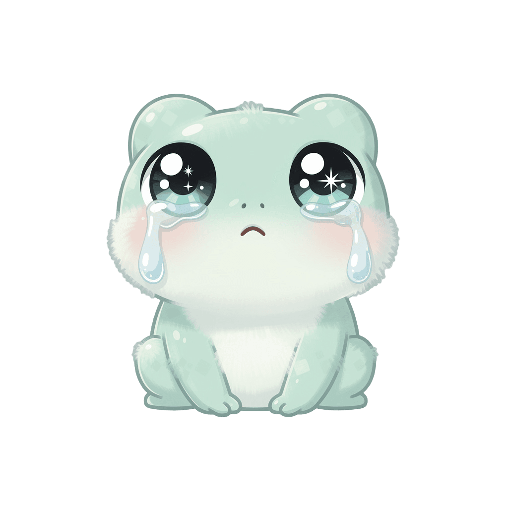 Frog Twitch emote — sad, Kawaii style