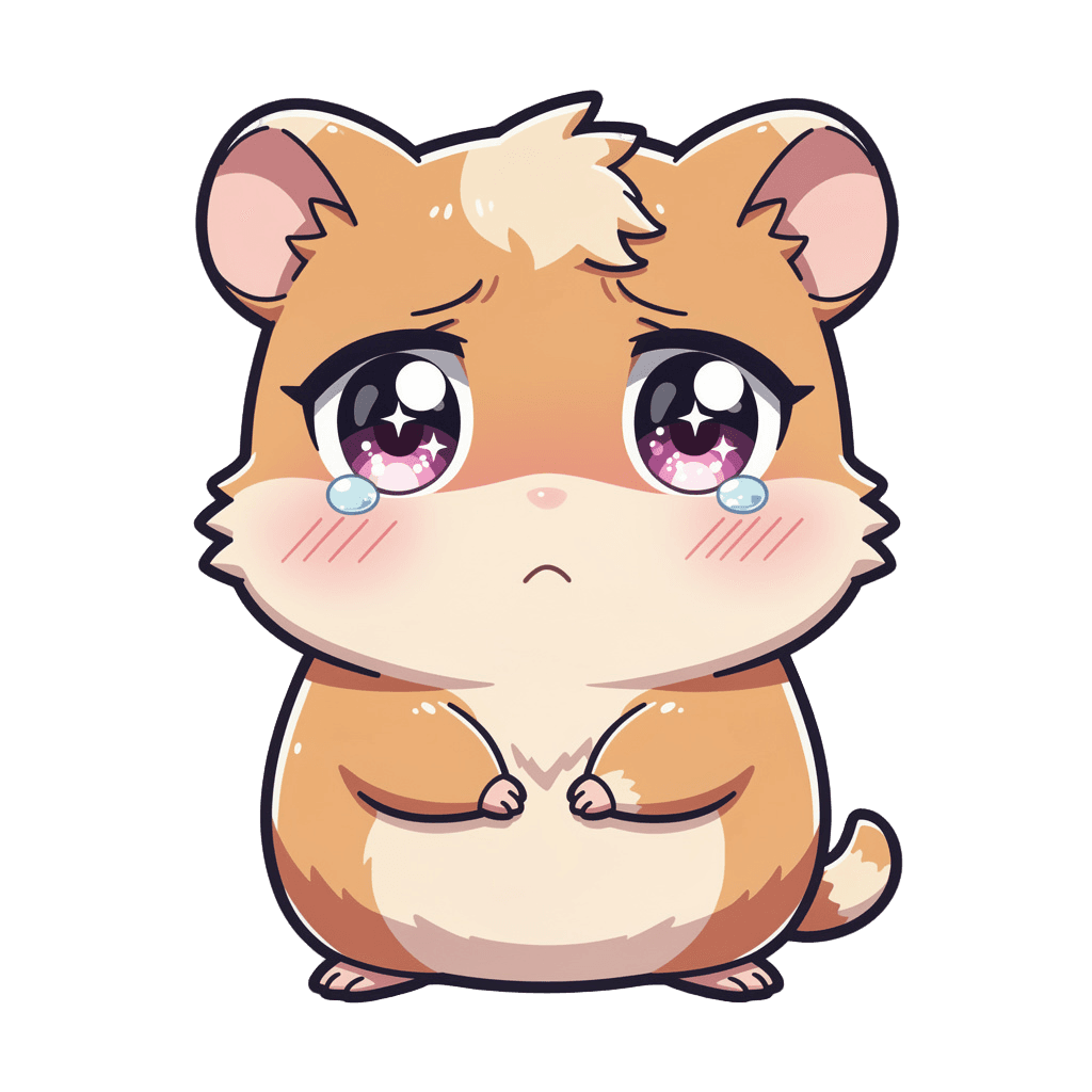 Hamster Twitch emote — sad, Anime style