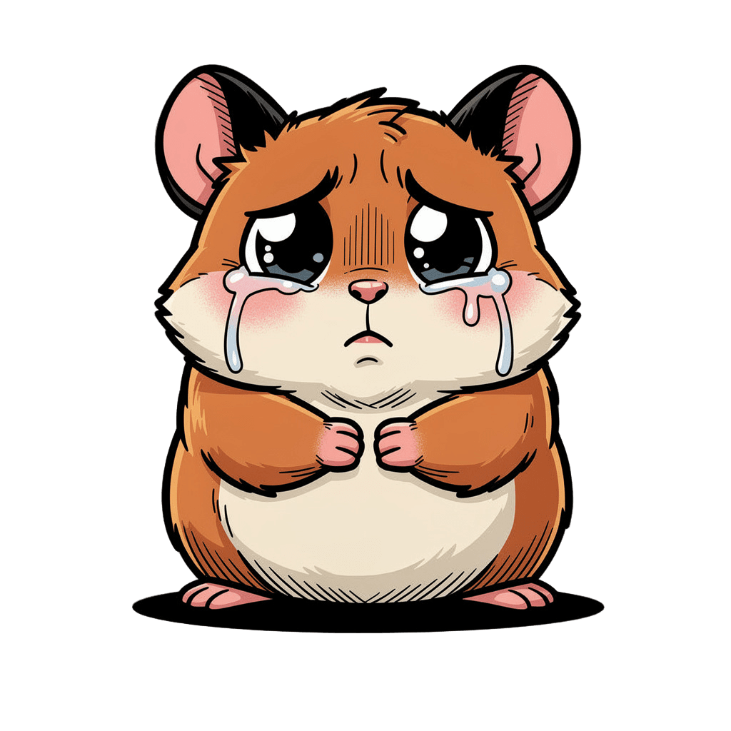 Hamster Twitch emote — sad, Comic style