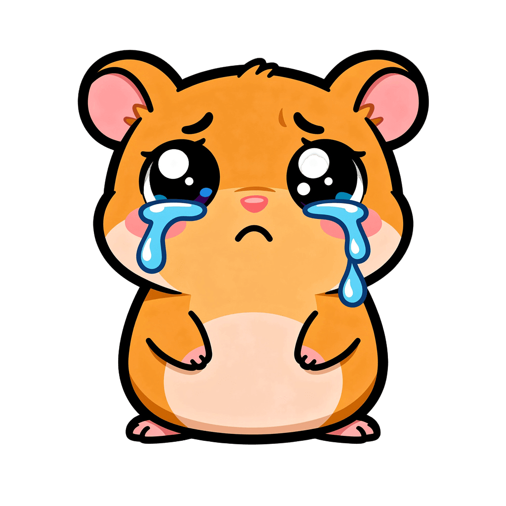 Hamster Twitch emote — sad, Sticker style
