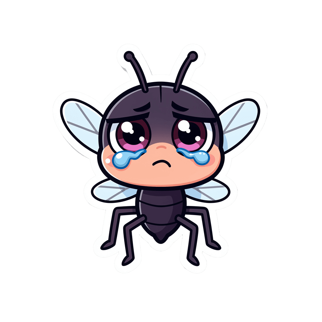Mosquito Twitch emote — sad, Sticker style