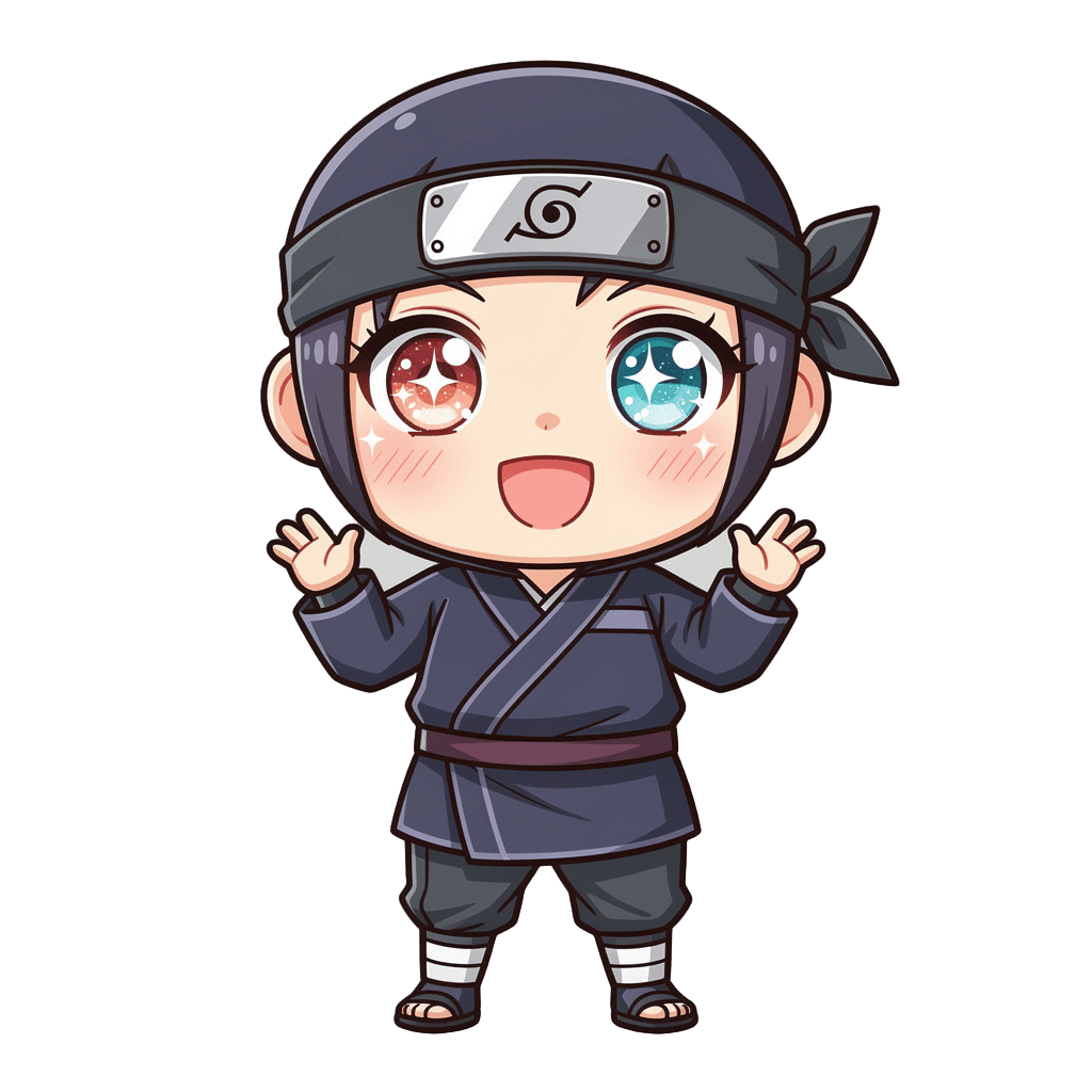 Ninja Twitch emote — happy, Anime style