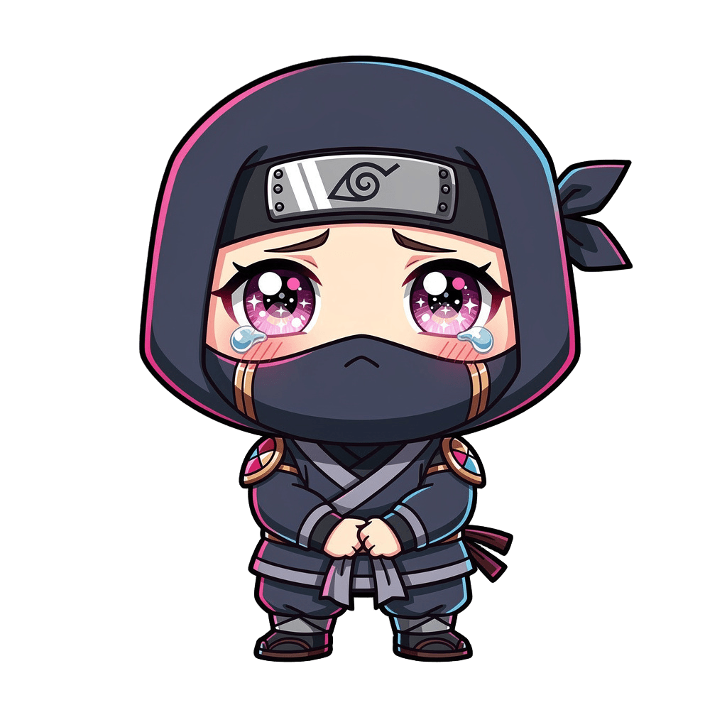 Ninja Twitch emote — sad, Anime style