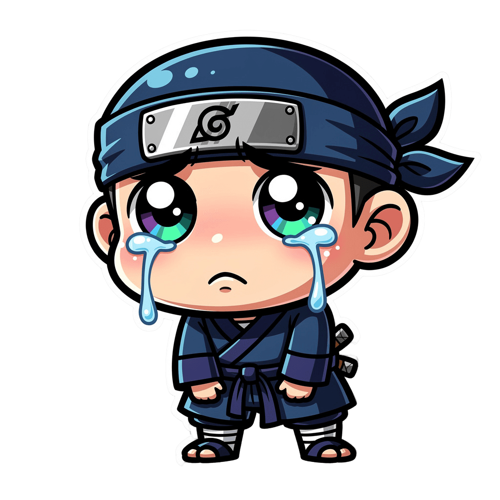 Ninja Twitch emote — sad, Cartoon style