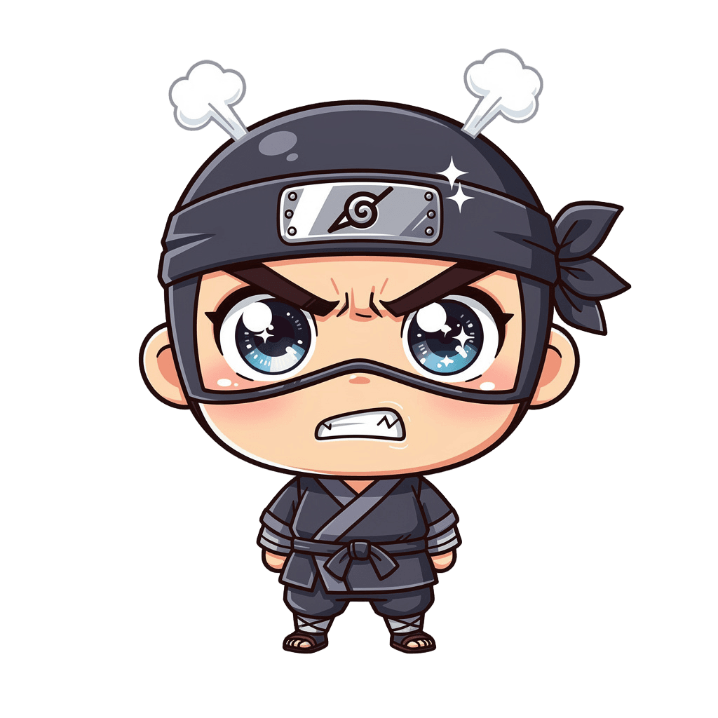 Ninja Twitch emote — angry, Chibi style