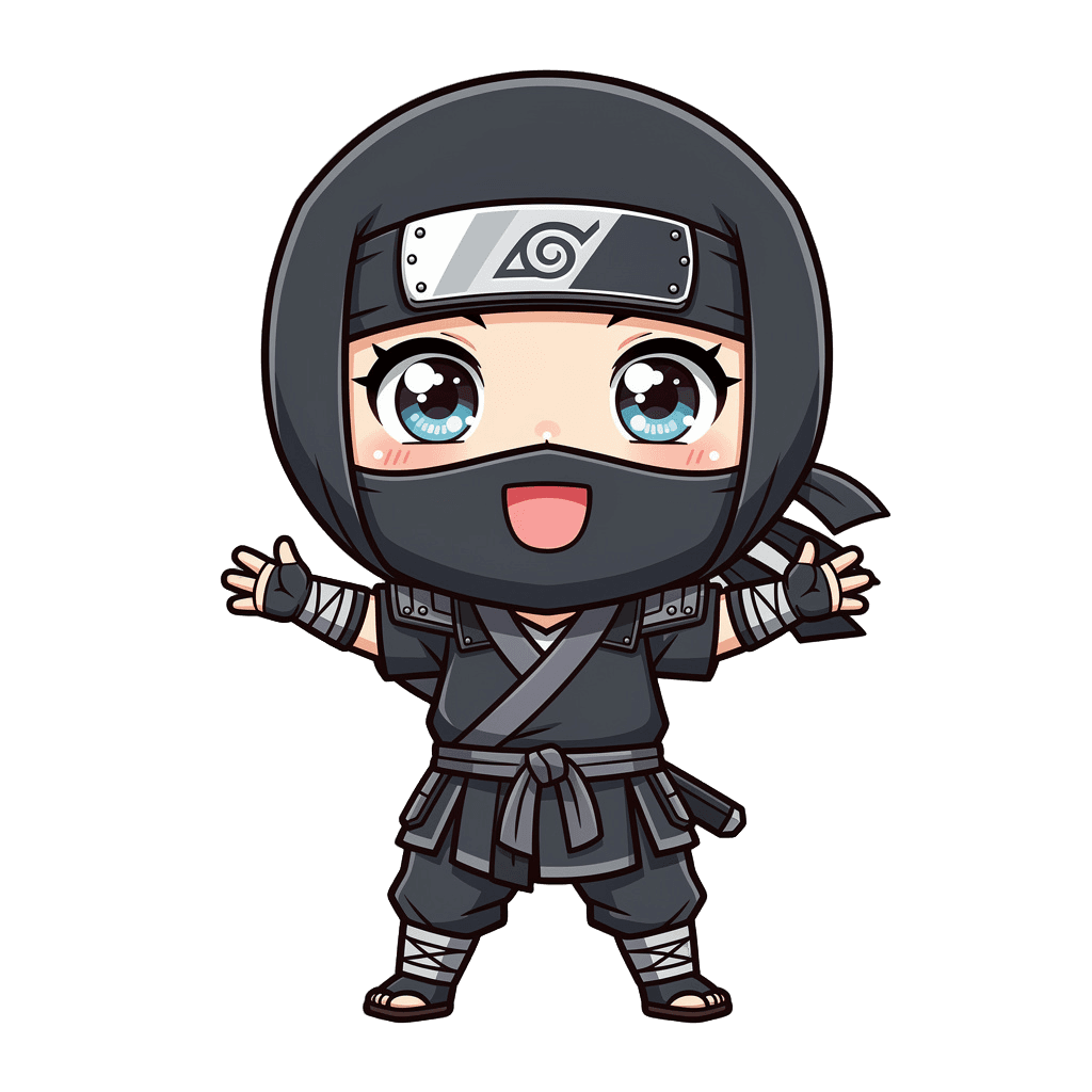 Ninja Twitch emote — happy, Chibi style