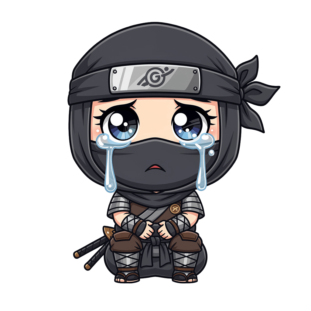 Ninja Twitch emote — sad, Chibi style