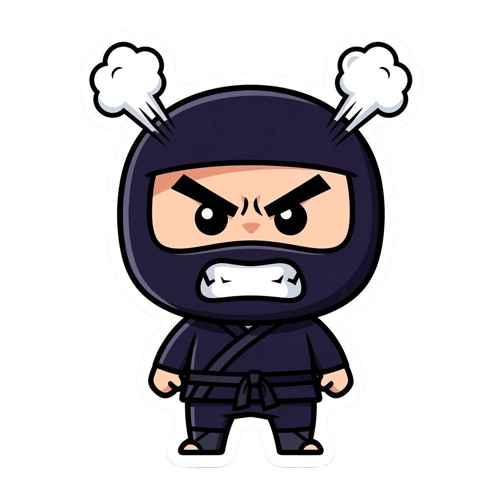 Ninja Twitch emote — angry, Sticker style