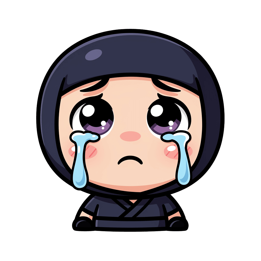 Ninja Twitch emote — sad, Sticker style
