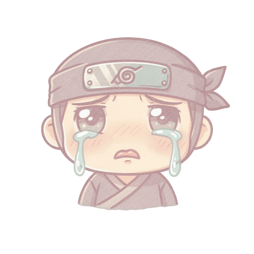 Ninja Twitch emote — sad, Pastel style