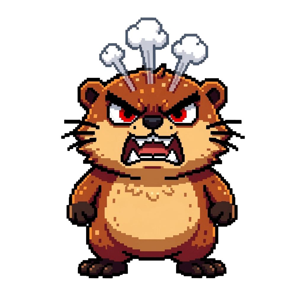 Otter Twitch emote — angry, Pixel Art style