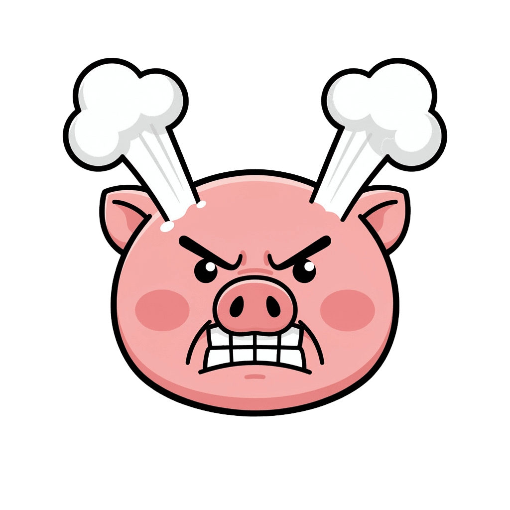 Pig Twitch emote — angry, Sticker style