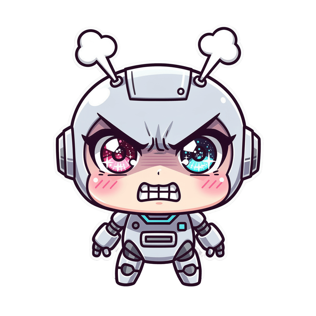 Robot Twitch emote — angry, Anime style