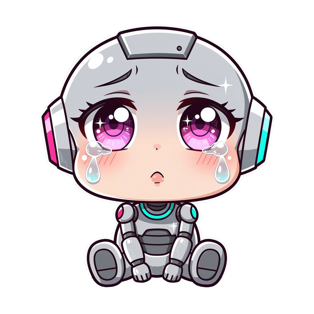 Robot Twitch emote — sad, Anime style