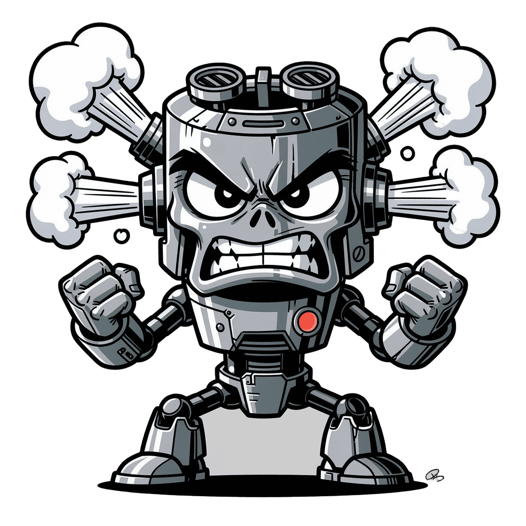 Robot Twitch emote — angry, Comic style