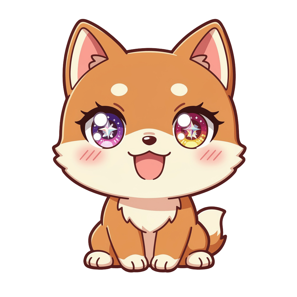 Shiba Inu Twitch emote — happy, Anime style