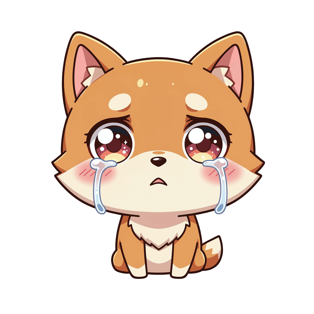 Shiba Inu Twitch emote — sad, Anime style