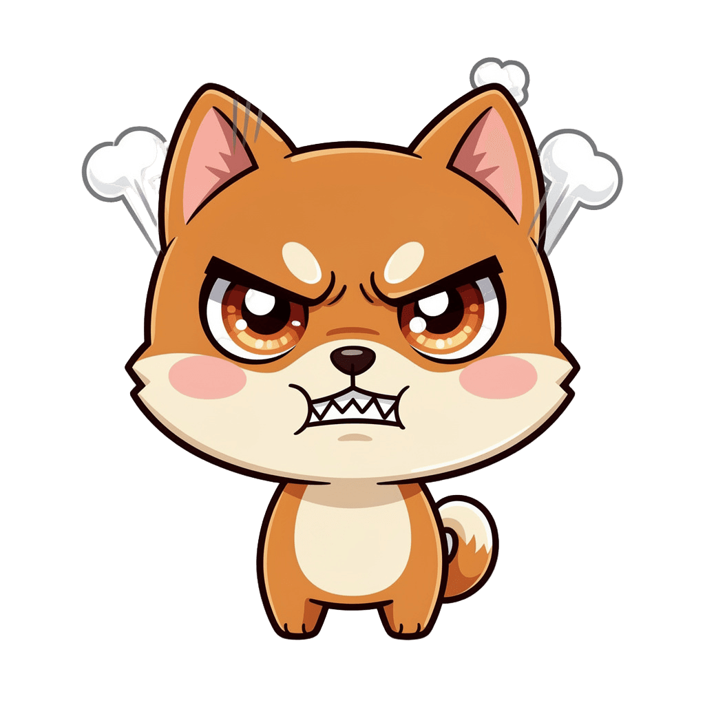 Shiba Inu Twitch emote — angry, Chibi style