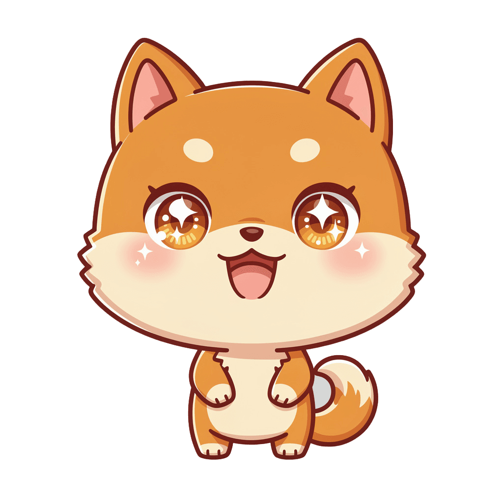 Shiba Inu Twitch emote — happy, Chibi style