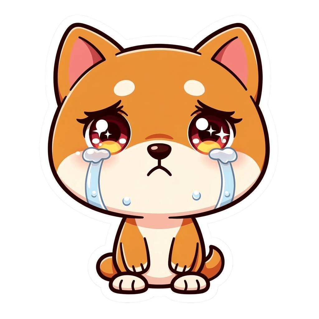 Shiba Inu Twitch emote — sad, Chibi style