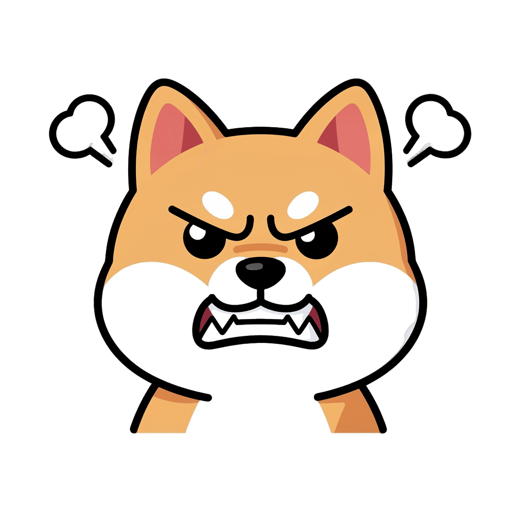 Shiba Inu Twitch emote — angry, Sticker style