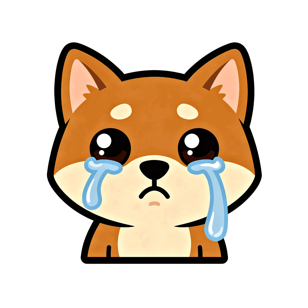 Shiba Inu Twitch emote — sad, Sticker style