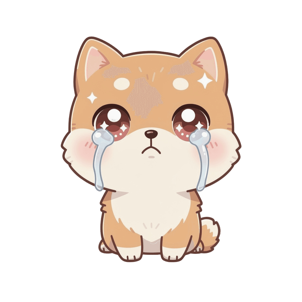 Shiba Inu Twitch emote — sad, Kawaii style