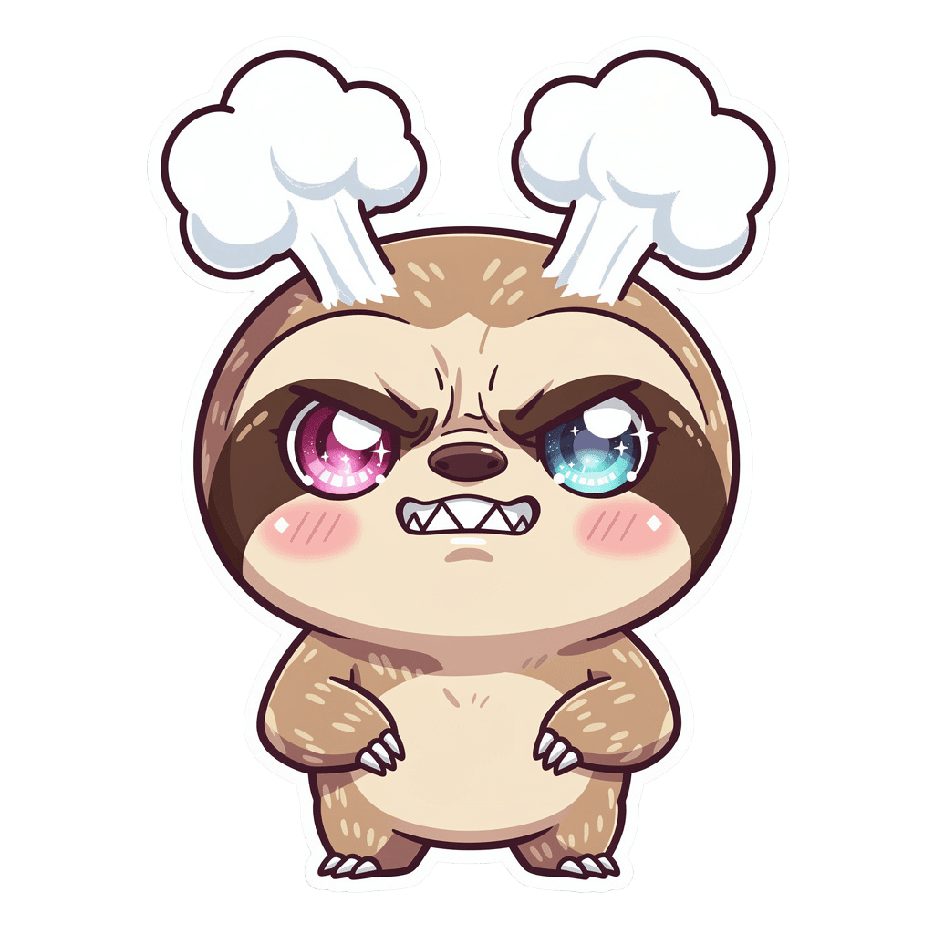 Sloth Twitch emote — angry, Anime style