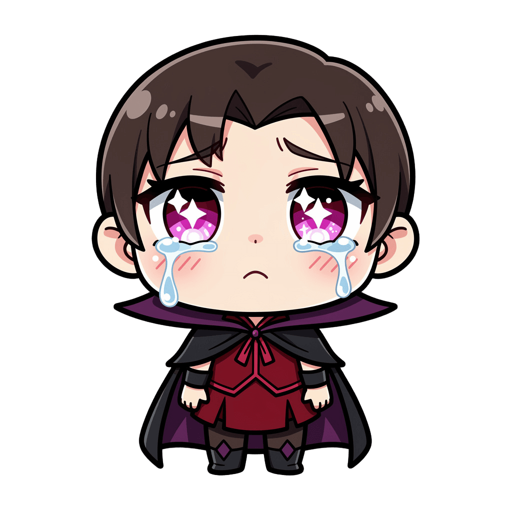 Vampire Twitch emote — sad, Anime style