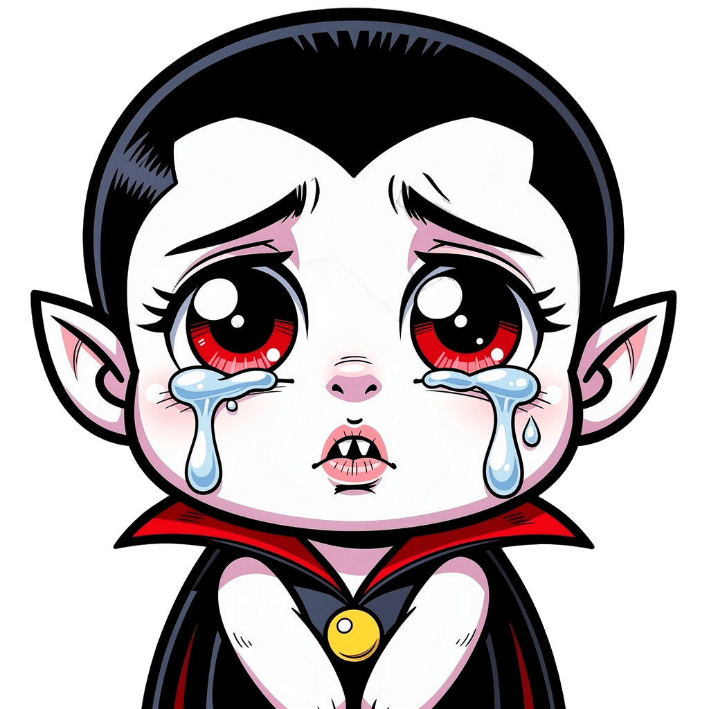 Vampire Twitch emote — sad, Comic style