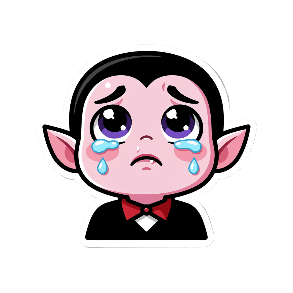 Vampire Twitch emote — sad, Sticker style