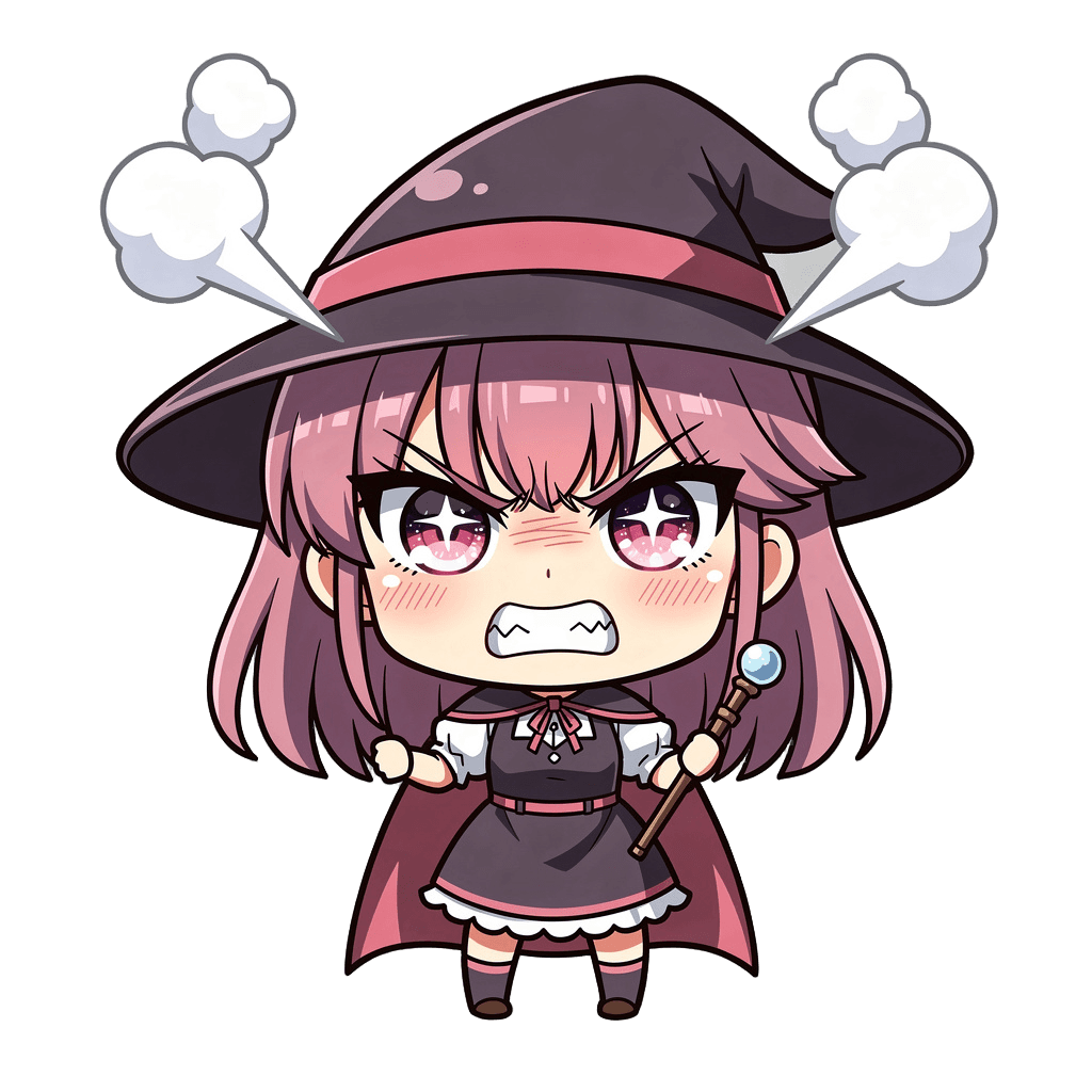 Witch Twitch emote — angry, Anime style
