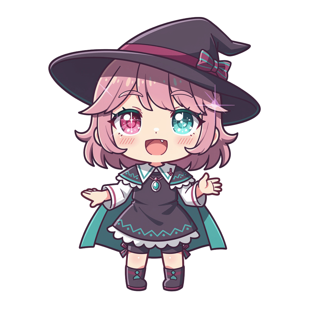 Witch Twitch emote — happy, Anime style