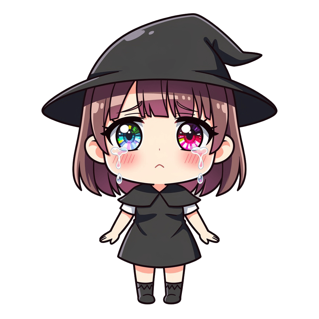 Witch Twitch emote — sad, Anime style
