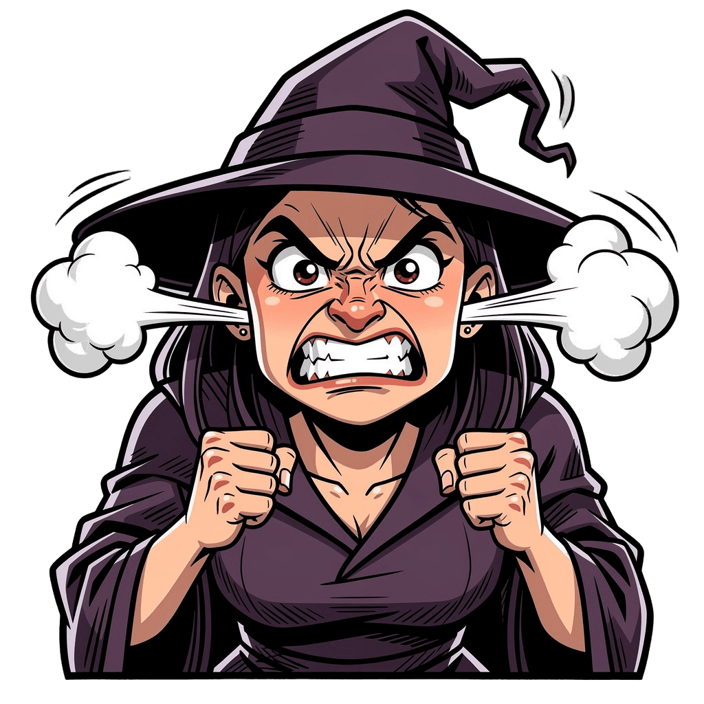 Witch Twitch emote — angry, Comic style