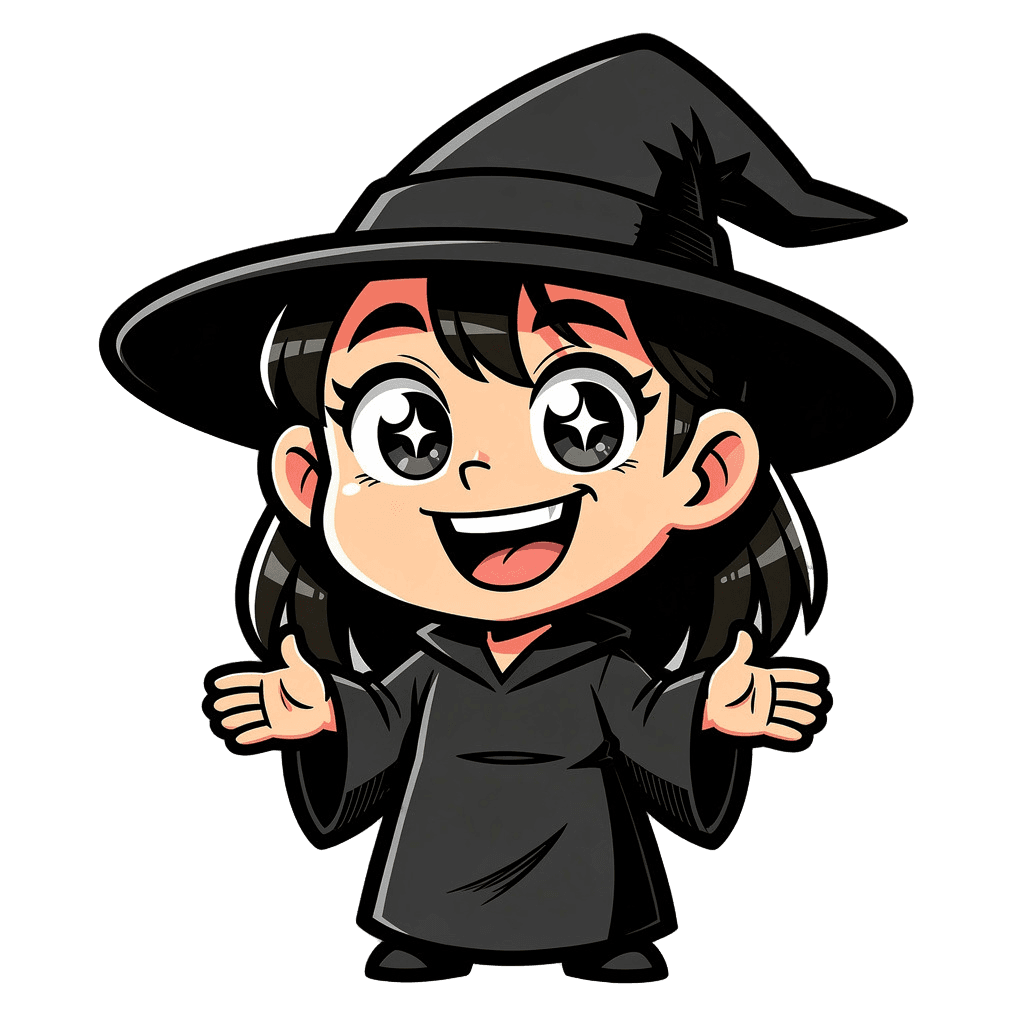 Witch Twitch emote — happy, Comic style
