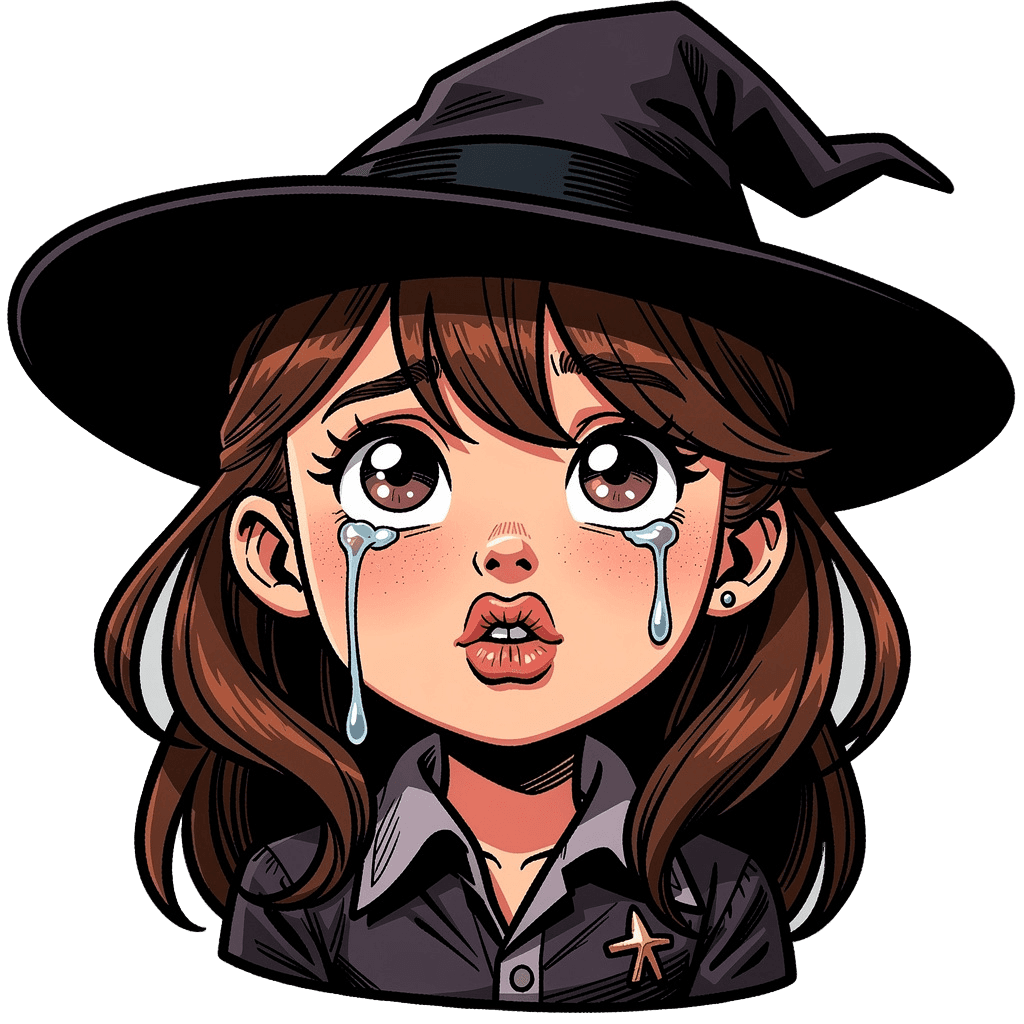 Witch Twitch emote — sad, Comic style