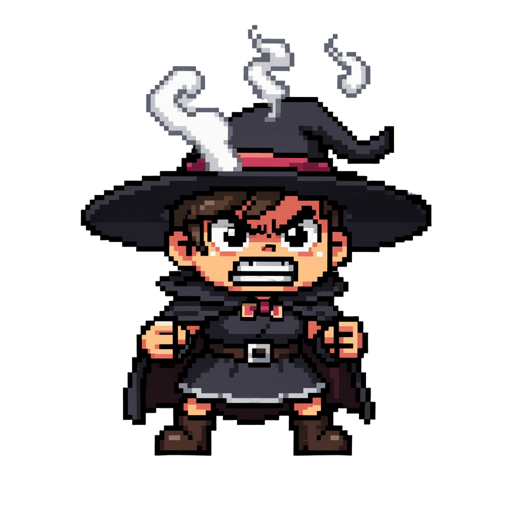 Witch Twitch emote — angry, Pixel Art style