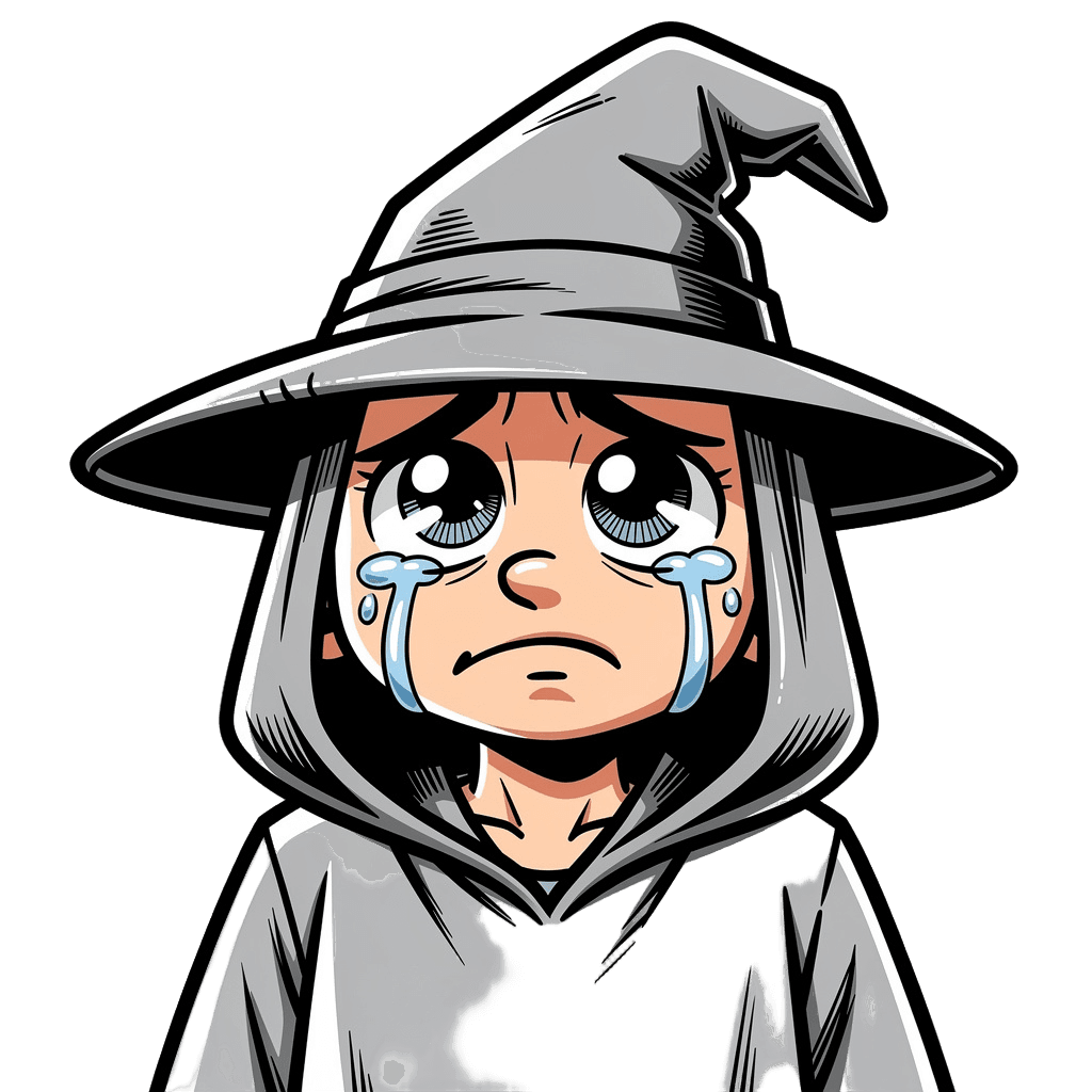 Wizard Twitch emote — sad, Comic style