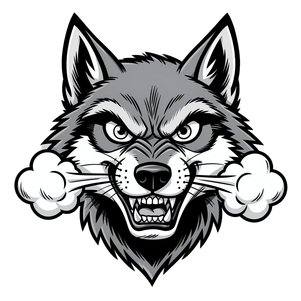 Wolf Twitch emote — angry, Comic style