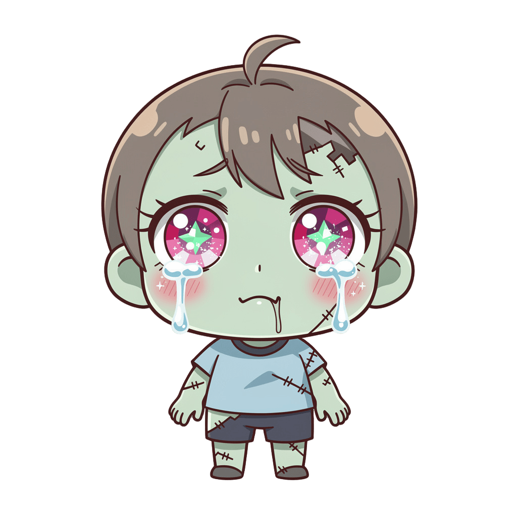 Zombie Twitch emote — sad, Anime style